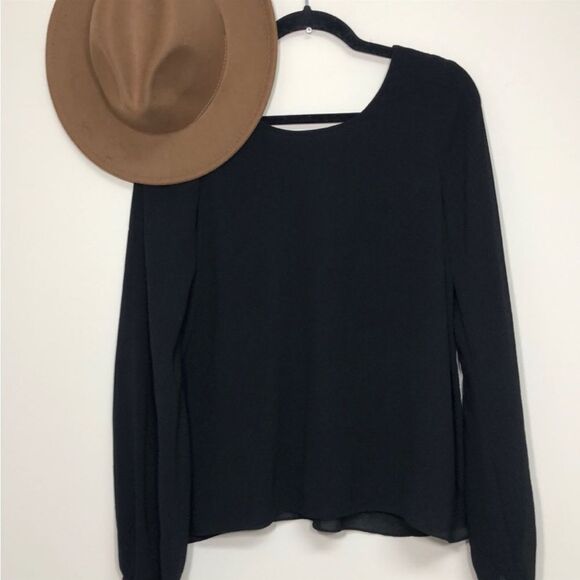 Show me your mumu black jade chiffon blouse Small - Picture 4 of 6